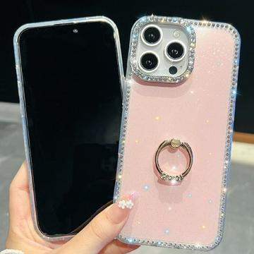 iPhone 16 Pro CrystalGlow Hybrid Cover med Ringholder - gennemsigtig
