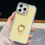 iPhone 16 Pro CrystalGlow Hybrid Cover med Ringholder - Gul