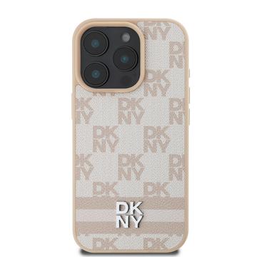 iPhone 16 Pro DKNY Ternet Mønster og Stribe Cover - Pink