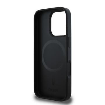 iPhone 16 Pro DKNY Repeat Pattern Bottom Stripe Cover - MagSafe-kompatibel - Sort