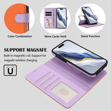 iPhone 16 Pro aftageligt pungetui med MagSafe, RFID-beskyttelse og håndrem - orange / lilla