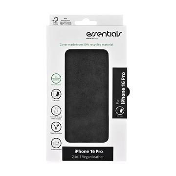 iPhone 16 Pro Essentials aftageligt 2-i-1 pungetui - sort