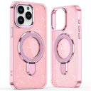 iPhone 16 Pro Glitter Hybrid Cover med Kickstand - MagSafe-kompatibel - Pink