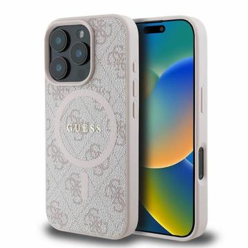 iPhone 16 Pro Guess 4G farvet ringcover - MagSafe-kompatibel - Pink