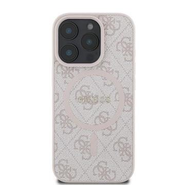 iPhone 16 Pro Guess 4G farvet ringcover - MagSafe-kompatibel - Pink