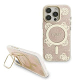 iPhone 16 Pro Guess Electroplated Stand Camera Frame MagSafe-etui med udskiftelige baggrunde