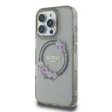 iPhone 16 Pro Guess IML Flowers Wreath Cover - MagSafe-kompatibel - sort