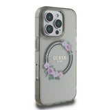 iPhone 16 Pro Guess IML Flowers Wreath Cover - MagSafe-kompatibel - sort
