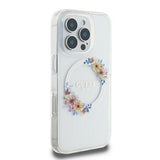 iPhone 16 Pro Guess IML Flowers Wreath Cover - MagSafe-kompatibel - gennemsigtig