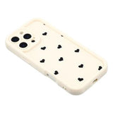 iPhone 16 Pro stødsikkert TPU-cover med hjertemønster og forhøjede kanter - hvid