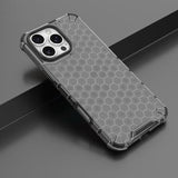 iPhone 16 Pro Honeycomb Armored Hybrid Cover - Sort