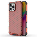 iPhone 16 Pro Honeycomb Armored Hybrid Cover - Rød