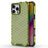 iPhone 16 Pro Honeycomb Armored Hybrid Cover - Grøn