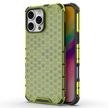iPhone 16 Pro Honeycomb Armored Hybrid Cover - Grøn