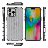 iPhone 16 Pro Honeycomb Armored Hybrid Cover - Grå
