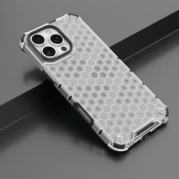 iPhone 16 Pro Honeycomb Armored Hybrid Cover - Grå