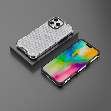 iPhone 16 Pro Honeycomb Armored Hybrid Cover - Grå