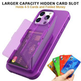iPhone 16 Pro Hybrid Cover med Spejl og Kortholder - Lilla