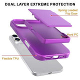 iPhone 16 Pro Hybrid Cover med Spejl og Kortholder - Lilla
