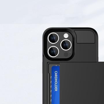 iPhone 16 Pro Hybrid Cover med Glidekortholder - Mørkeblå