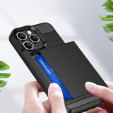 iPhone 16 Pro Hybrid Cover med Glidekortholder - Rødguld