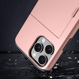 iPhone 16 Pro Hybrid Cover med Glidende Kortslot - Army Grøn