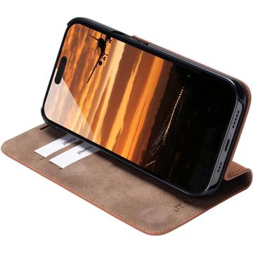iPhone 16 Pro JT Berlin BookCase Tegel Flip Lædercover - Cognac