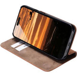 iPhone 16 Pro JT Berlin BookCase Tegel Flip Lædercover - Cognac