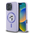 iPhone 16 Pro Karl Lagerfeld Karl and Choupette MagSafe cover i flydende silikone - Lilla