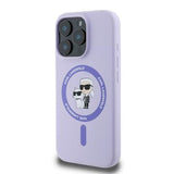 iPhone 16 Pro Karl Lagerfeld Karl and Choupette MagSafe cover i flydende silikone - Lilla