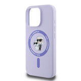iPhone 16 Pro Karl Lagerfeld Karl and Choupette MagSafe cover i flydende silikone - Lilla