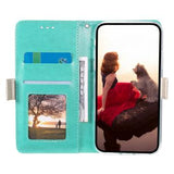 iPhone 16 Pro Lace Pattern Etui med Pung - Mint Grøn