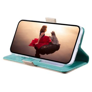 iPhone 16 Pro Lace Pattern Etui med Pung - Mint Grøn