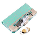 iPhone 16 Pro Lace Pattern Etui med Pung - Mint Grøn
