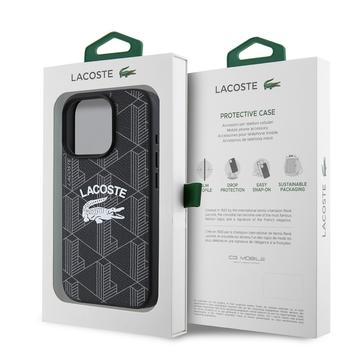 iPhone 16 Pro Lacoste Blend Monogram Cover - MagSafe-kompatibelt - Sort