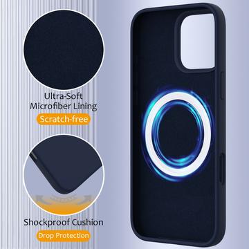 iPhone 16 Pro Liquid Silikone Cover - MagSafe Kompatibel - Mørkeblå
