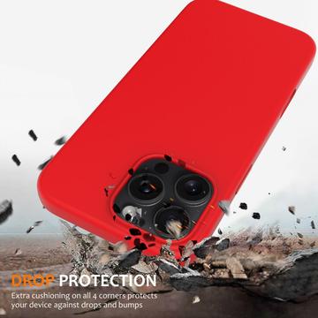 iPhone 16 Pro Liquid Silikone Cover - MagSafe Kompatibel - Rød