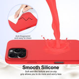 iPhone 16 Pro Liquid Silikone Cover - MagSafe Kompatibel - Rød