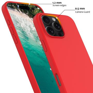 iPhone 16 Pro Liquid Silikone Cover - MagSafe Kompatibel - Rød