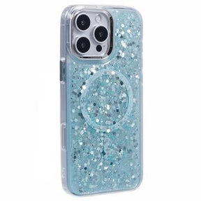 iPhone 16 Pro MagSafe-kompatibel Glitter Pailletter Epoxy Cover - Lysegrøn