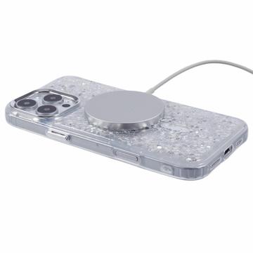 iPhone 16 Pro MagSafe-kompatibel Glitter Pailletter Epoxy Cover - Hvid