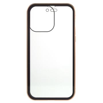 iPhone 16 Pro Magnetisk Cover med Hærdet Glas - Privatliv - Guld