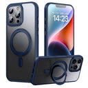 iPhone 16 Pro Magnetisk Stativ Hybrid Cover - mørkeblå