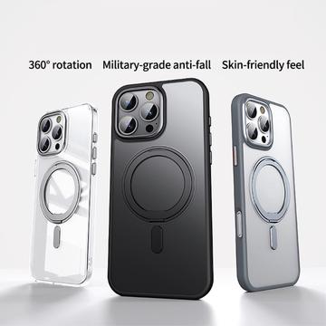 iPhone 16 Pro Magnetisk Stativ Hybrid Cover - grå