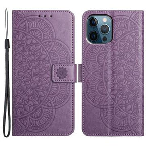 iPhone 16 Pro Mandala Series Etui med Pung - Lilla