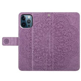 iPhone 16 Pro Mandala Series Etui med Pung - Lilla