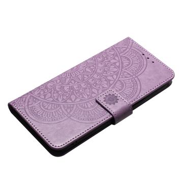iPhone 16 Pro Mandala Series Etui med Pung - Lilla