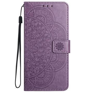 iPhone 16 Pro Mandala Series Etui med Pung - Lilla