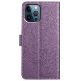iPhone 16 Pro Mandala Series Etui med Pung - Lilla