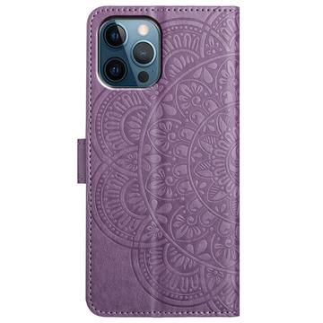 iPhone 16 Pro Mandala Series Etui med Pung - Lilla
